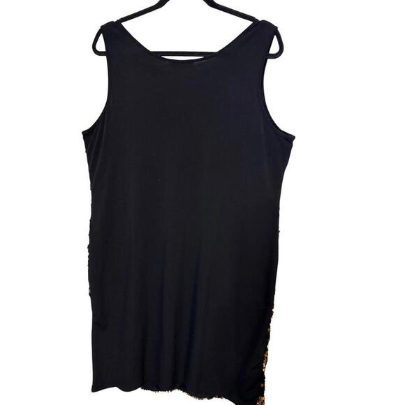 Calvin Klein Women Sequin Sheath Dress Size 18W Black Gold Cocktail Glam Formal - Picture 2 of 2